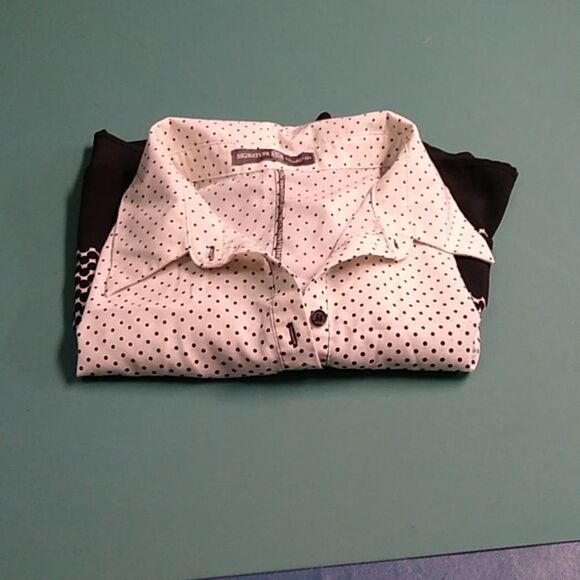 Stylish Black and White Sleeveless 1X Women's Top Cottagecore Grandmacore - Picture 8 of 8